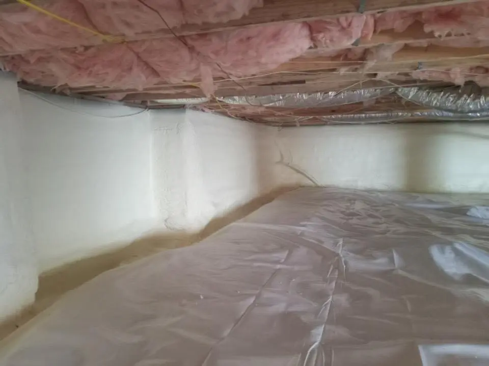 Crawl space encapsulation with closed-cell spray foam for Attic Insulation in Derry